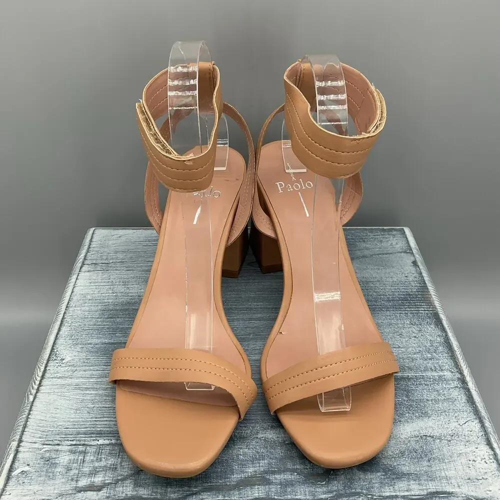 NEW Linea Paolo Women’s Emmie Heeled Sandals Brown Size 8.5M
